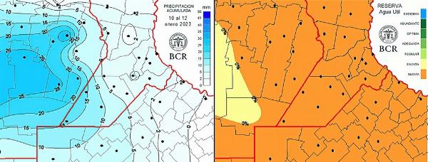  La escasa lluvia de los últimos días y el agua acumulada en el suelo, con un nivel alarmante. (BCR)
